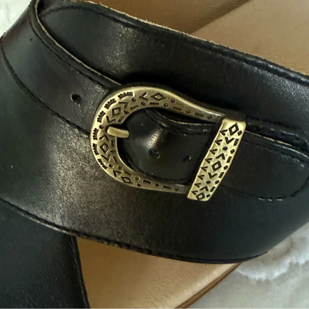 Dansko Amy Slide Black Leather Slide Sandals size 10.5